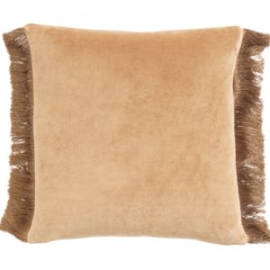 Cushion cover w/fringes, terracotta/gold