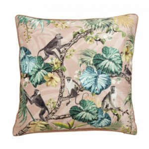 Cushion cover, monkeys, rose, velvet