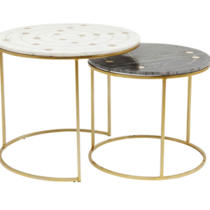Round Marble and brass side table