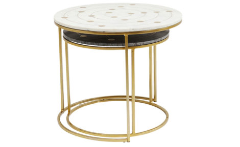 Round Marble and brass side table