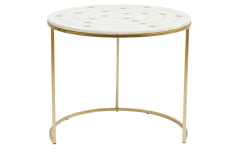 Round Marble and brass side table